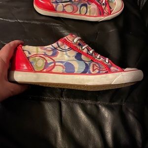 Pink coach tennis shoes 8.5 ladies